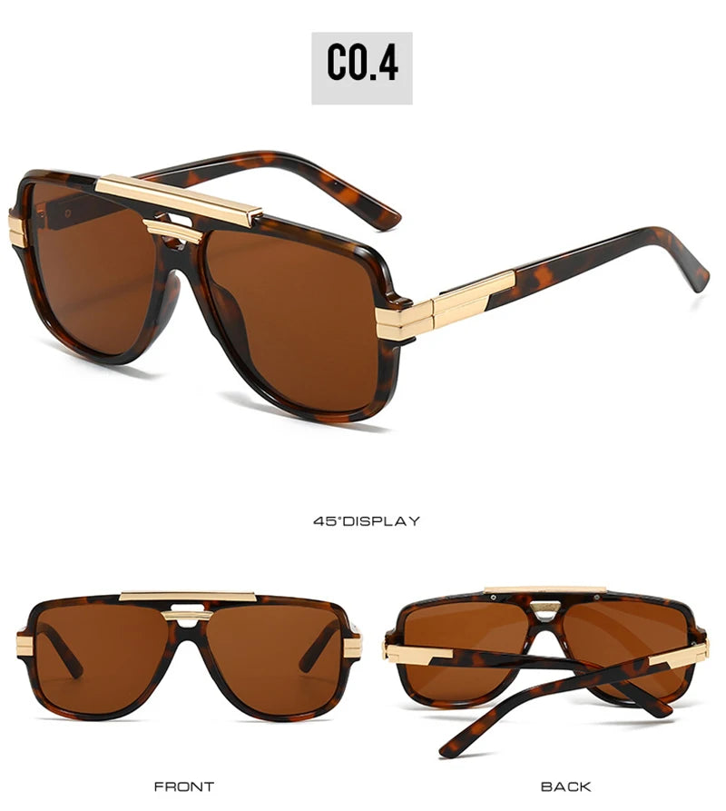 SHAUNA Retro Double Bridges Square Men Sunglasses Fashion Brand Designer Orange Blue Shades UV400 Women Sun Glasses