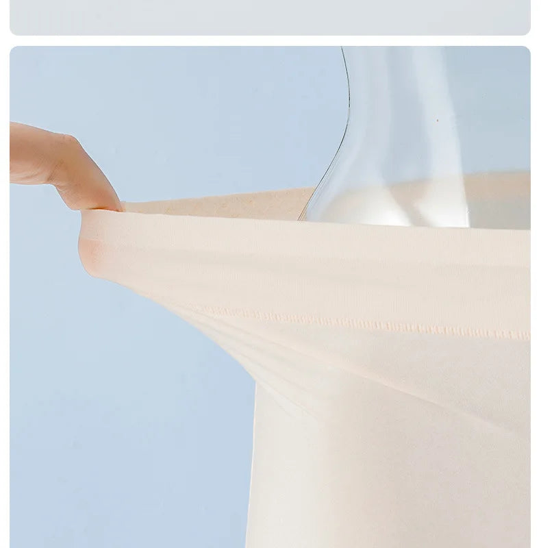 1pcs Summer Ice Silk Ultra-thin Quick-drying Boxer Brief Women Seamless High waist Panties Plus Size Female Safety Underwear
