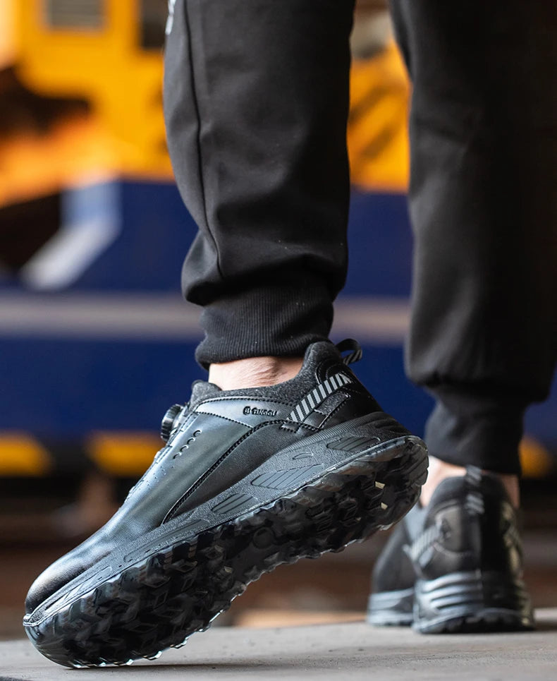 Rotating Button Security Protective Boots Men New Safety Shoes Men Anti-smash Anti-puncture Work Shoes Fashion Men Sport Shoes