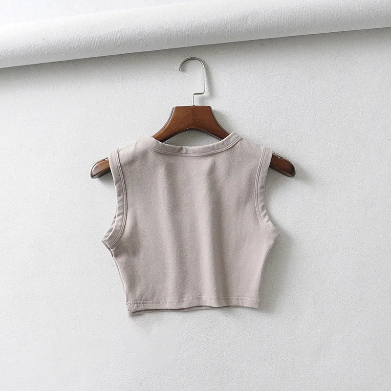 2025 Summer vintage white crop tops women biker black punk sexy tank top korean streetwear cropped sleeveless top feminino
