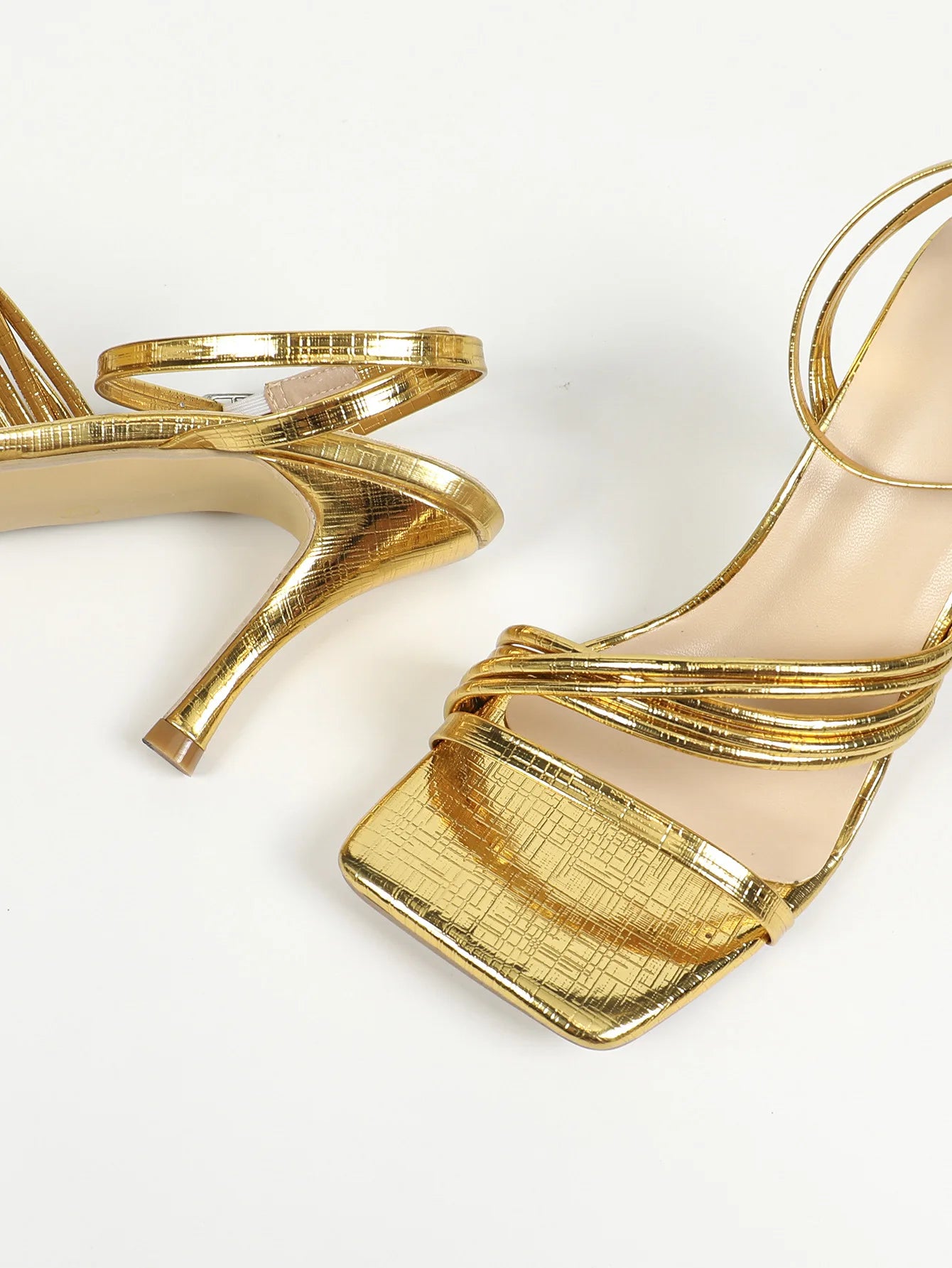 All-Match Comfort Shoes for Women Clear Heels Buckle Strap Female Sandal Open Toe Large Size Low Girls Beige Peep Gold High Big