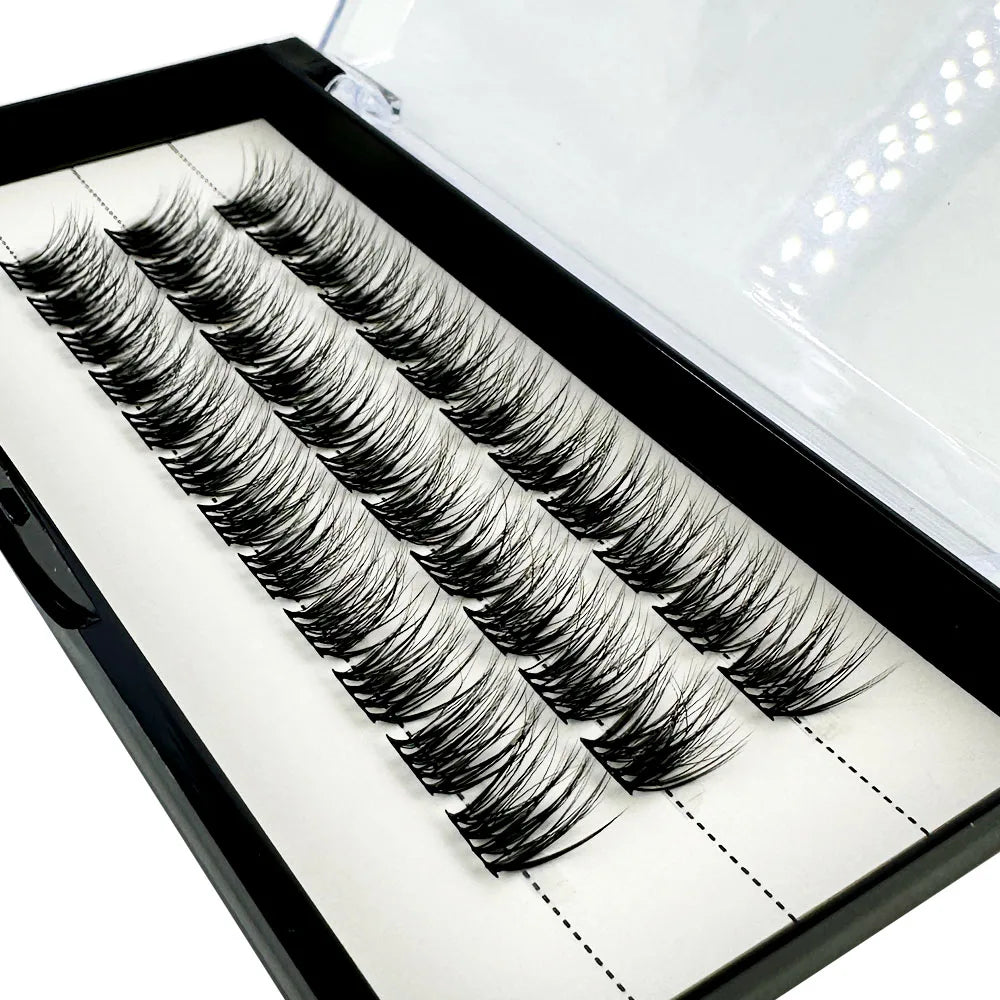 NEW3D DIY Clusters Volume Handmade Mink Eyelash Extension Curl Segmented False Lashes 5D fluffy Thick Bundle Cilias Makeup Tools