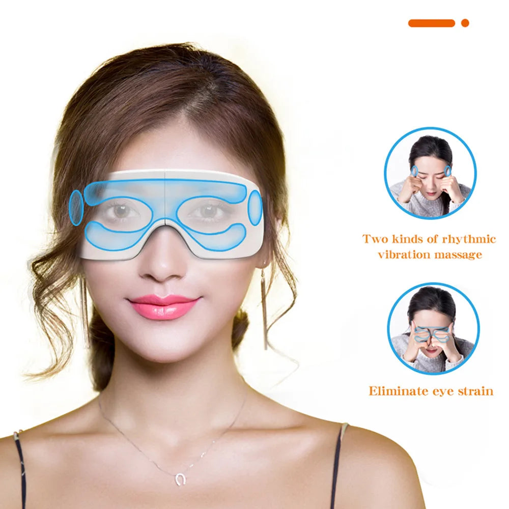 Smart Eye Massager Vibration Eye Care Massage Instrument Bluetooth Music Heated Eyemask Dry Fatigue Relief Portable Foldable