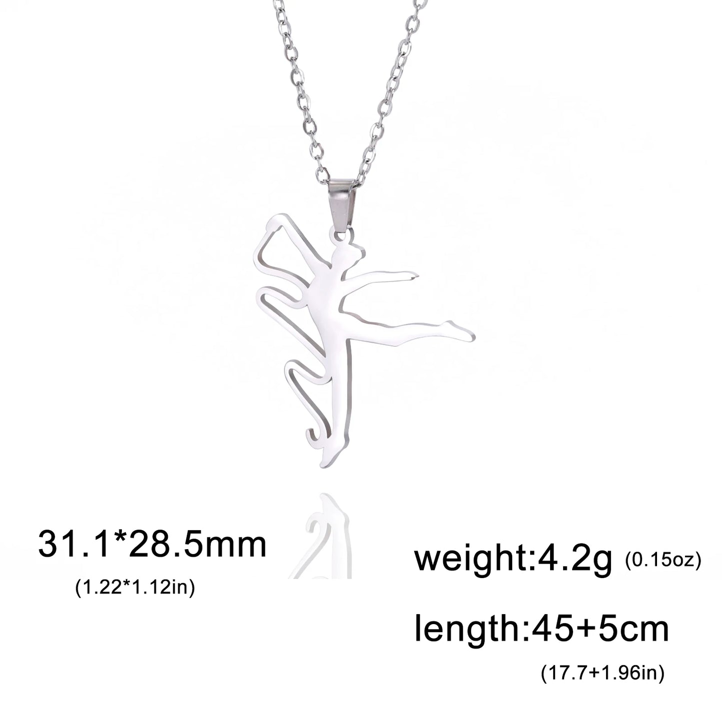 Rhythmic Gymnastics Necklace Women Trend 2025 Gymnast Stainless Steel Jewelry BFF Dancer Girl Sport Accessories Mother Day Gift