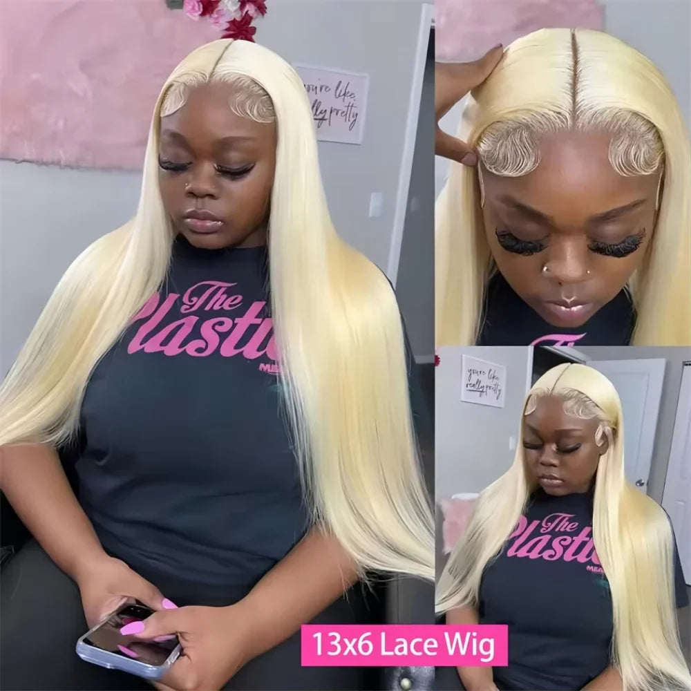 Brazilian blonde 613 30 inch bone straight human hair wigs 13x6 lace frontal wig 250 density 13x4 lace front wig for black women