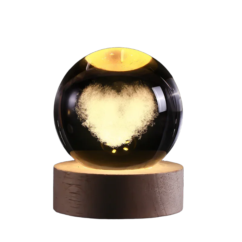 3D Crystal ball Crystal Planet Night Light DIY Laser Engraved Solar System Globe Astronomy Birthday Gift Home Desktop Decoration