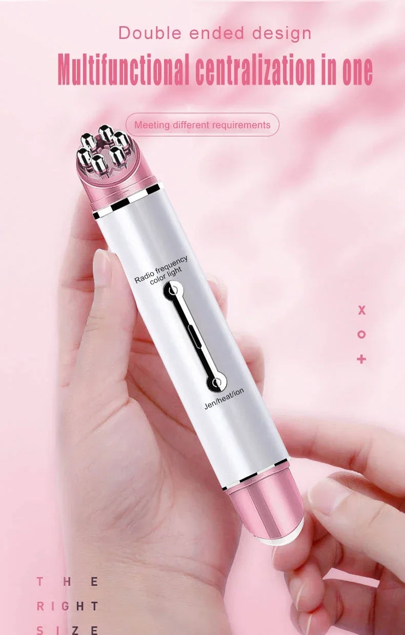 Electric Facial Eye Massager Pen Vibration Double Head EMS Rejuvenation Eye Machine LED Photon Skin Rejuvenation Anti-wrinkle