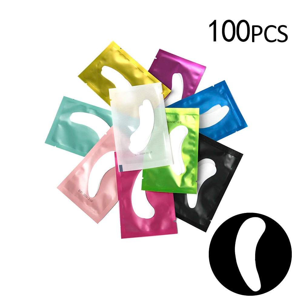 100 pairs Eyelash Pads Grafted Lash Hydrogels Gel Patches Under Eye Pads for Eyelash Extension Tips Sticker Makeup Tools