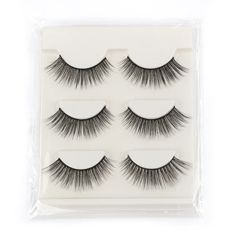 Hot Sale 3/5/6 Pairs 3D Mink Lashes Natural Long Cat Half Eyelashes Wispy Fluffy Manga Lashes Makeup Tools Faux Cils maquillaje