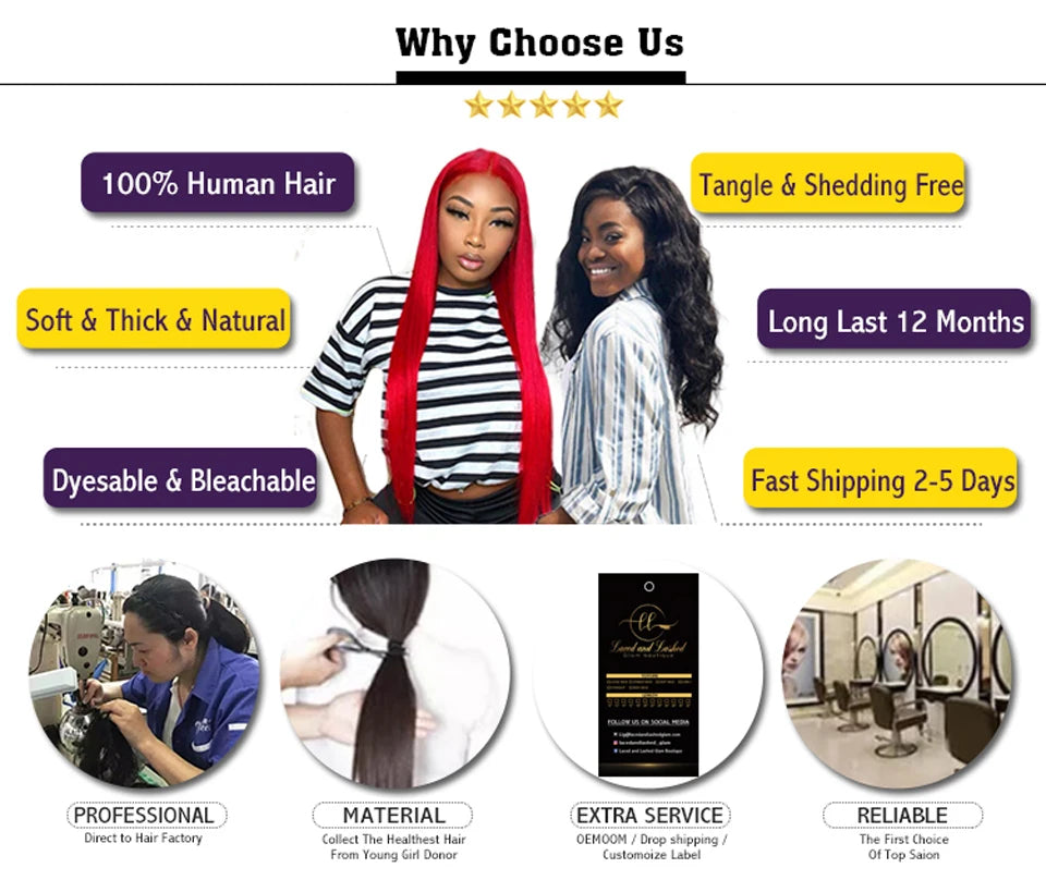 YOUFA 1B 99J Human Hair Bundles With Closure Pre Plucked Ombre Dark Burgundy Straight Hair Weave Bundles With 4x4 Lace Closure