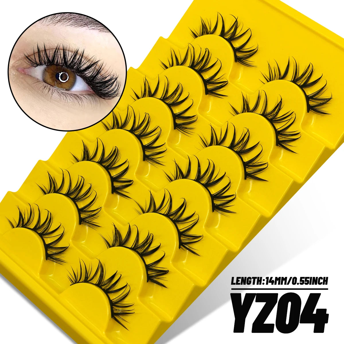 GROINNEYA New Natural Manga Lashes 5/7/20 Pairs 3D Mink Lashes Soft Cross Wispy False Eyelashes Eyelash Extension Makeup Tools