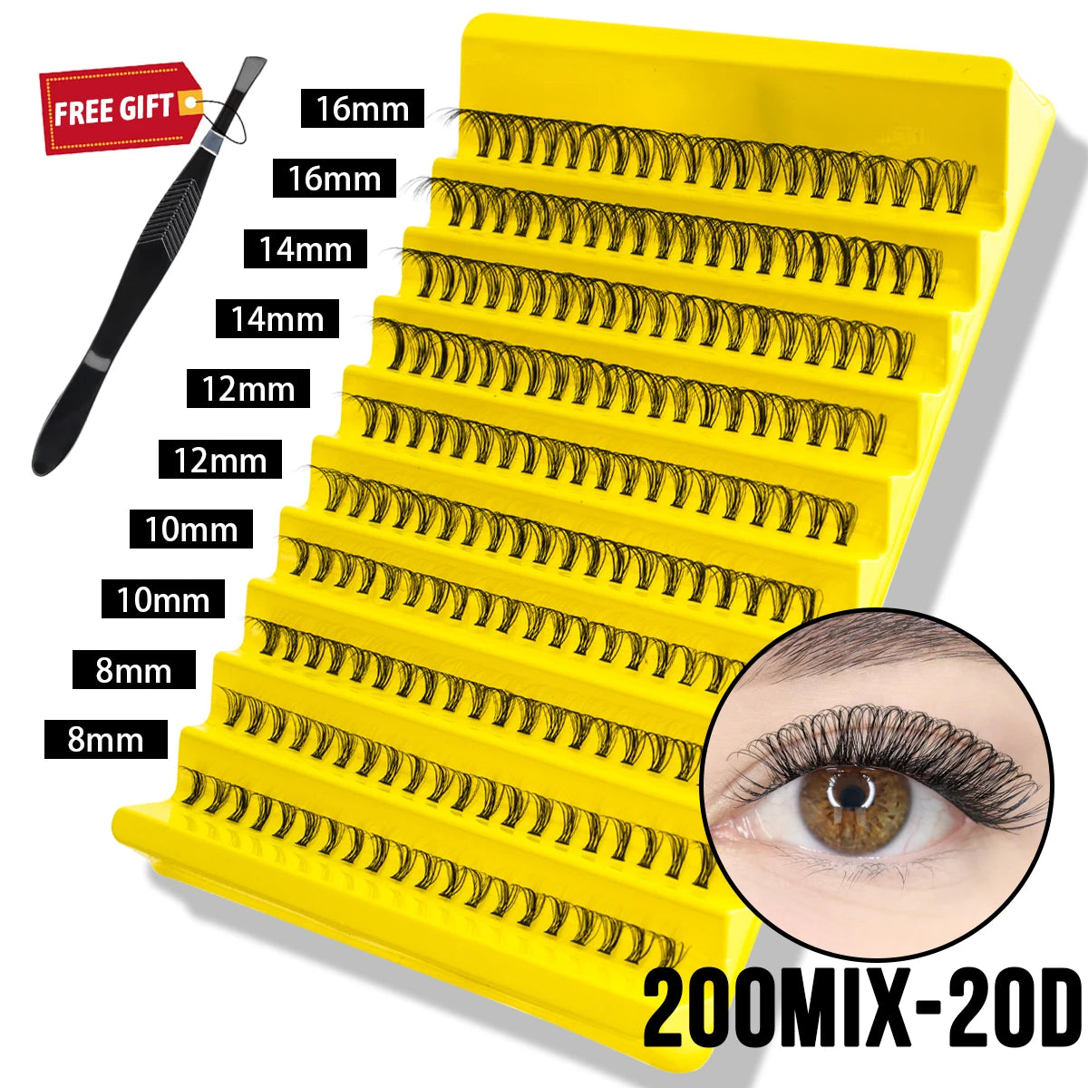 3/10 Rows Wispy False Eyelashes C Curl Individual Cluster Lashes DIY Make Up Eyeslash Extension Natural Faux Cils Makeup Tools