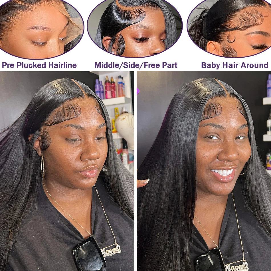 200 Density Transparent 13x6 Straight Lace Front Wig Brazilian Remy Human Hair 13x4 360 Lace Frontal Human Hair Wigs For Women