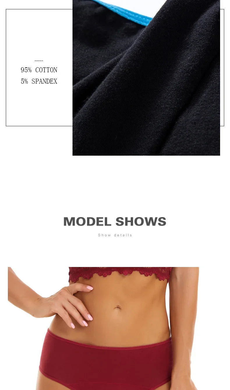 Women Menstrual Panties Leak Proof Briefs Solid Plus Size Cotton Panties Lingerie Absorbency Comfortable Physiological Underwear