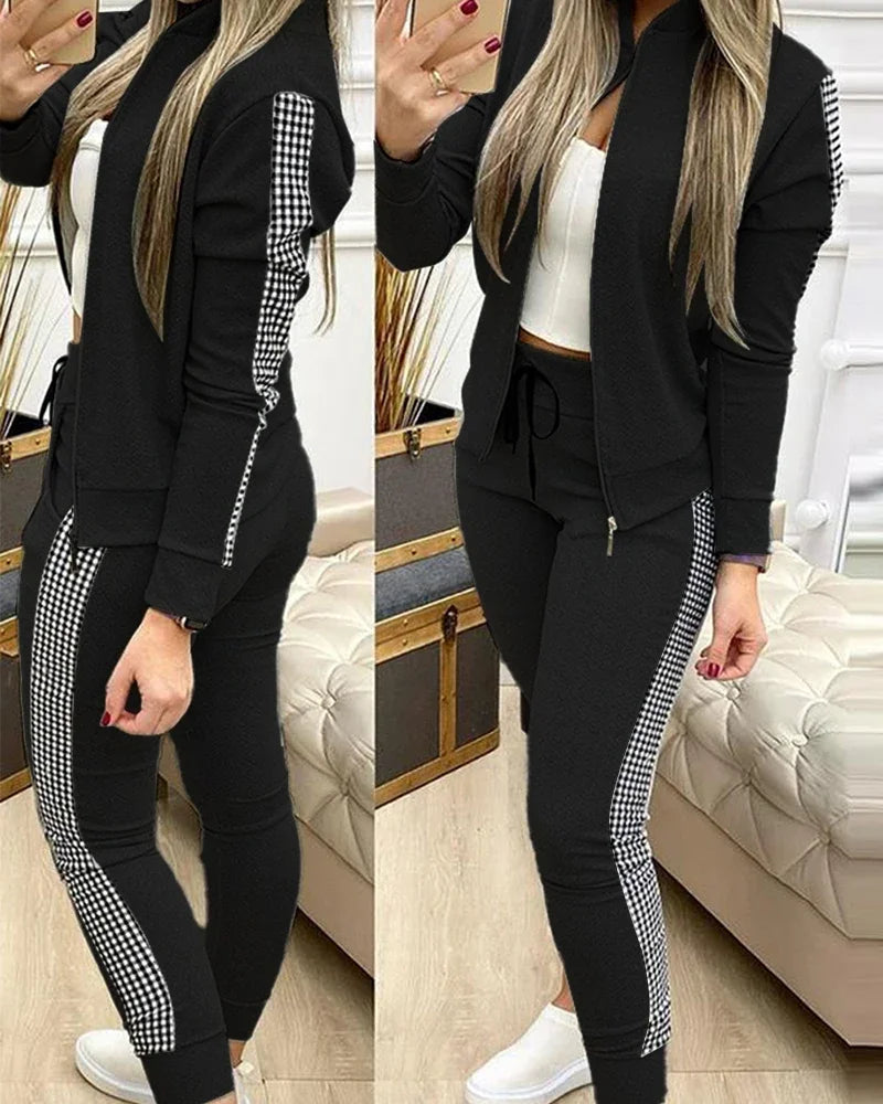 2025 Tracksuit suits 2 Piece Set Zipper Jacket+Long Pants Sports Suit Female Sweatshirt Sportswear Suit for Woman Clothing
