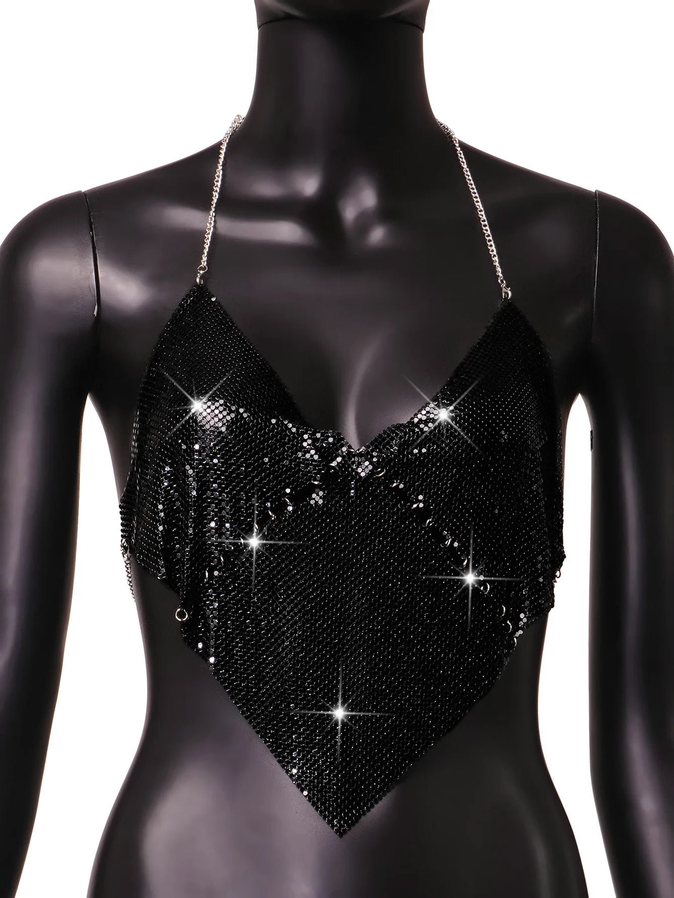 Metal Sequin Top V-Neck Tops Golden Leopard Pattern Nightclub Streetwear for Women Nightclub Party Bounce wear