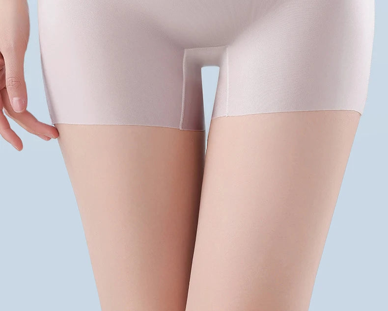 1pcs Summer Ice Silk Ultra-thin Quick-drying Boxer Brief Women Seamless High waist Panties Plus Size Female Safety Underwear