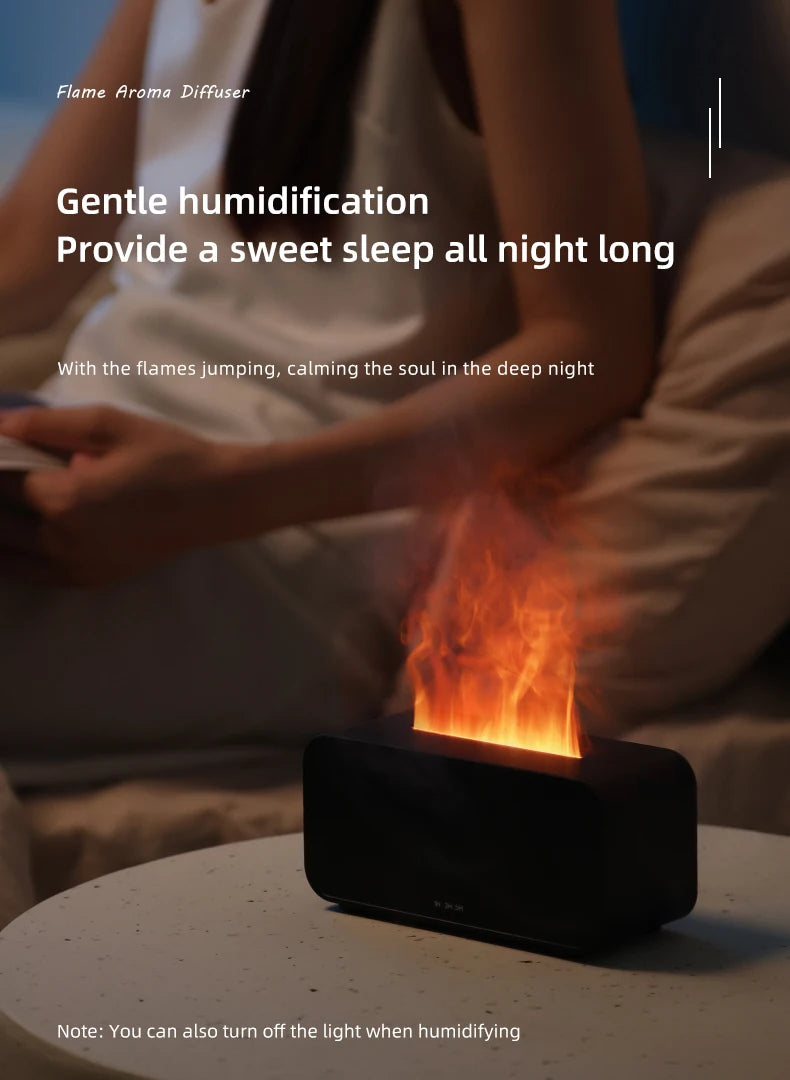 New Mini Desktop Simulation Flame Humidifier 7-Color Night Lights Can add Essential Oil Timing Setting USB Diffuser Aromatherapy