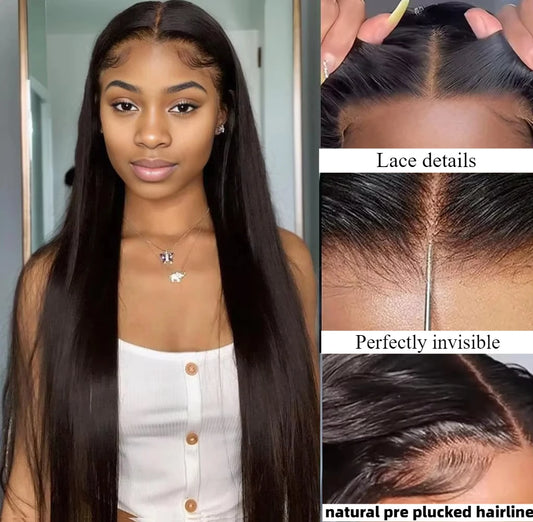 360 Transparent  13x6 Lace Front Human Hair Wigs Brazilian 360 Straight Lace Frontal For Women PrePlucked  5x5 Closure Wig
