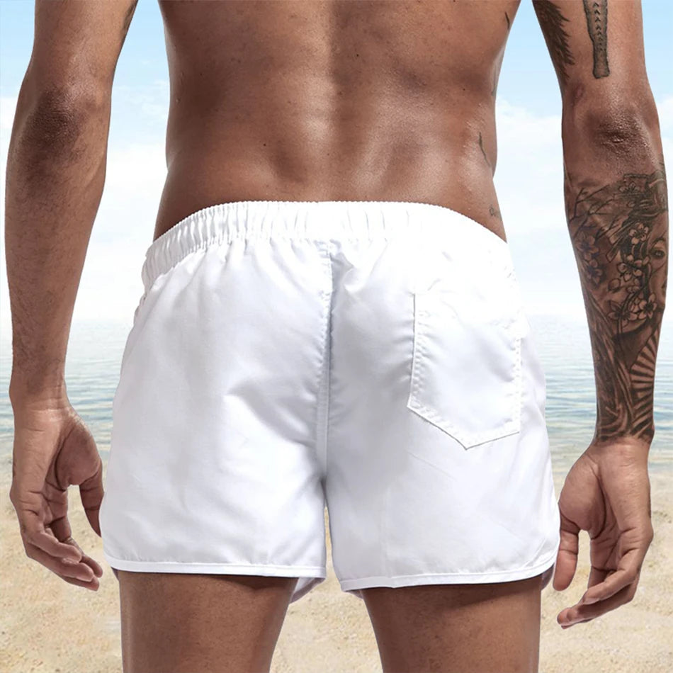 Shorts For Men 2023 Summer Men's Swimwear Shorts Brand Beachwear Sexy Swim Trunks Men Swimsuit Low Waist Breathable Beach Wear