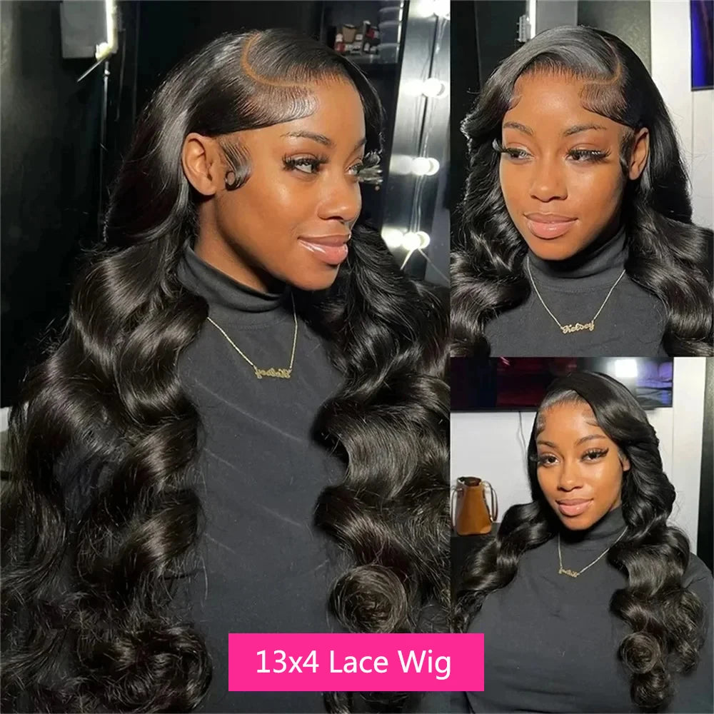40Inch Body Wave Human Hair Wigs 360 Lace Front Wig Human Hair 13x6 Hd Lace Frontal Wig Ponytail Human Hair Black Wig For Women