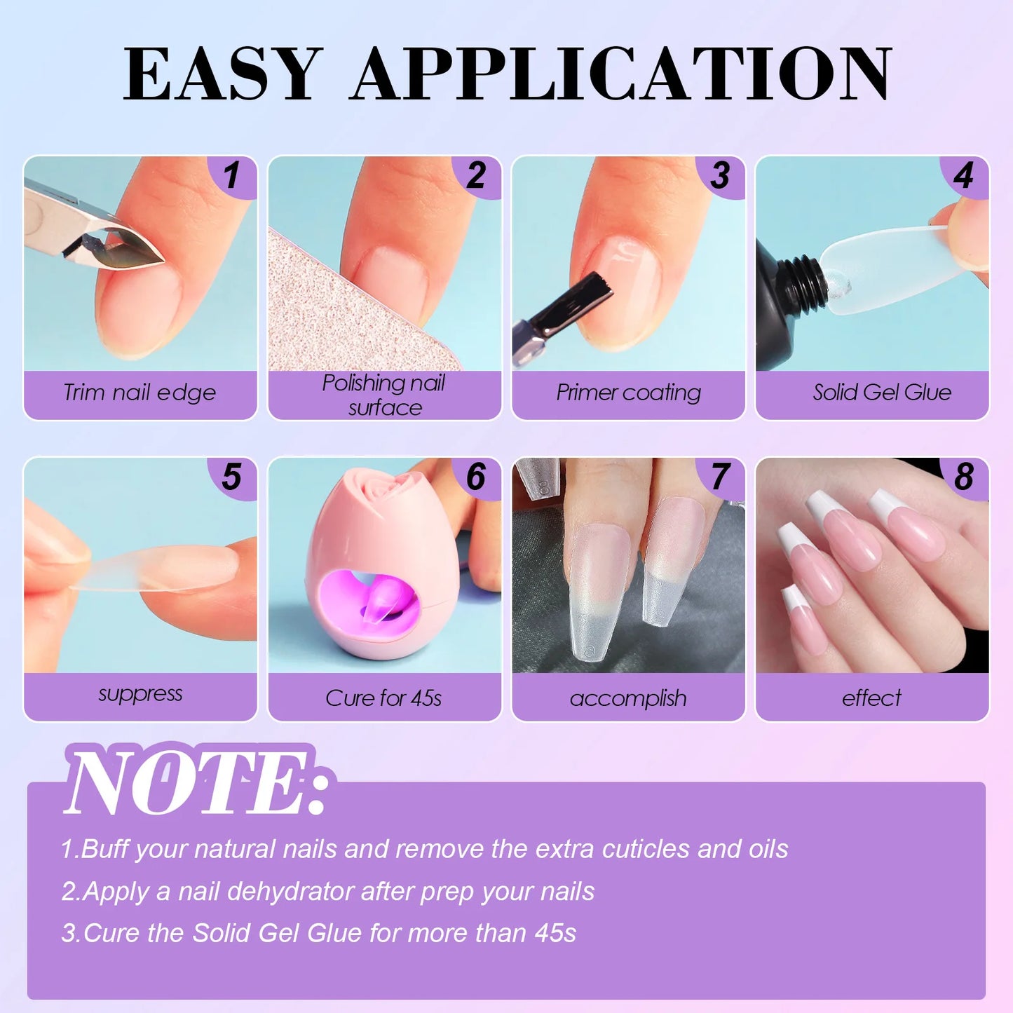 New 300pcs Matte Fake Nails NO Polishing Press on False Nails Medium Short Design High Matt Soft Gel Nail Tips for Extension