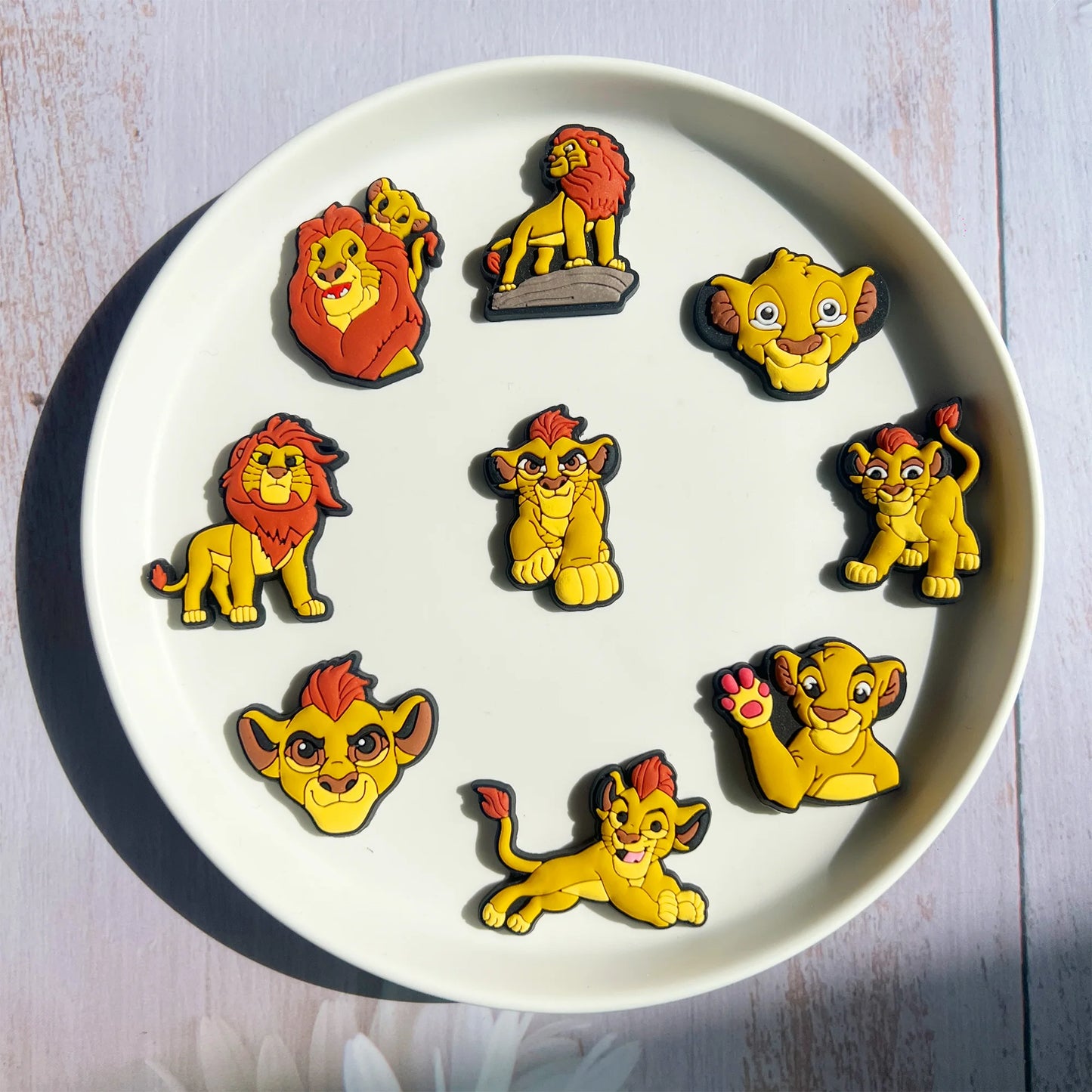 10-16pcs MINISO The Lion King Shoes Charms PVC Shoe Accessories DIY Shoe Buckle Clogs Sandal Decoration For Kids X-mas Gifts