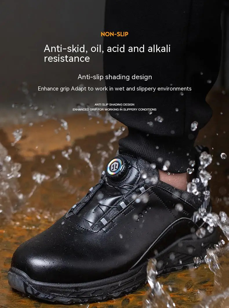 Rotating Button Security Protective Boots Men New Safety Shoes Men Anti-smash Anti-puncture Work Shoes Fashion Men Sport Shoes
