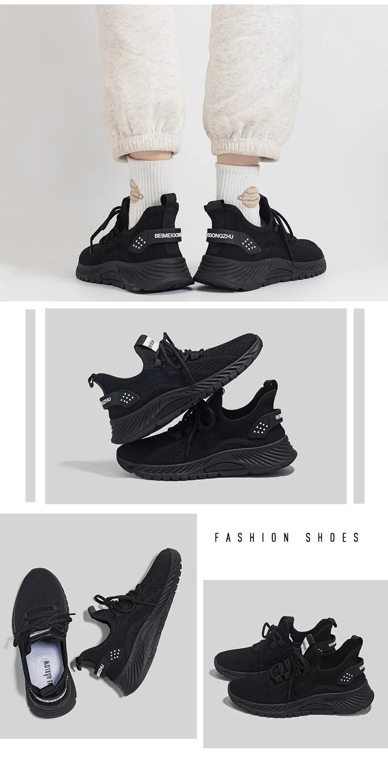 Women Fly Weave Mesh Breathable Sneakers 2023 New Flat Casual All-match White Sport Shoes Female Outdoor Running Shoes