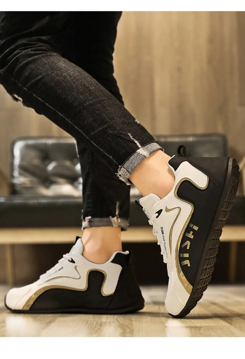 Luxury Men's Sneakers High Quality Leather Casual Shoes for Men Fashion All-match Sport Shoes Platform Comfor Men Running Shoes