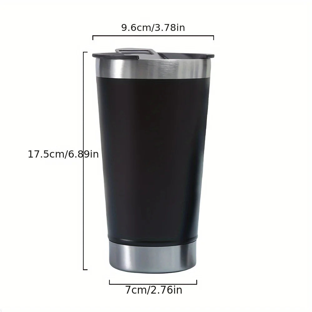 Stylusella Tumbler 16oz/480ml Stainless Steel Beer Mug, Double Wall Vacuum Insulated Tumbler, Cup Lid with Bottle Opener, Keeps