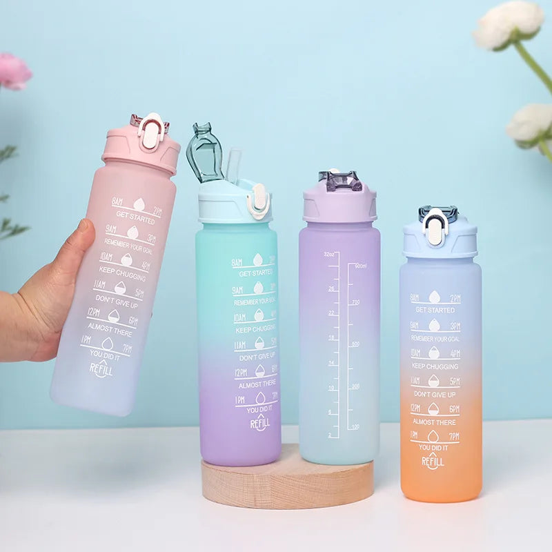 Large Capacity Sports Water Bottle Portable Outdoor Travel Cup Camping Gym Fitness Equipment Plastic Design