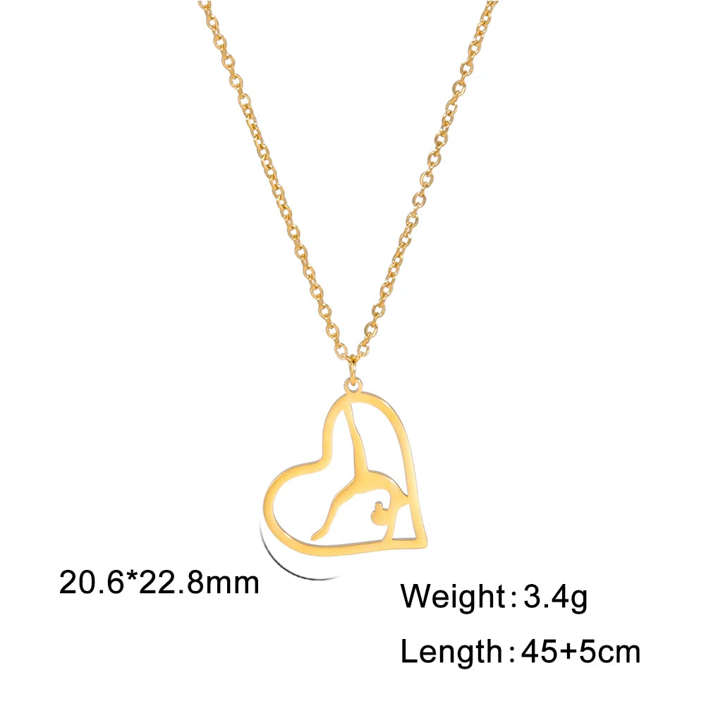Rhythmic Gymnastics Necklace Women Trend 2025 Gymnast Stainless Steel Jewelry BFF Dancer Girl Sport Accessories Mother Day Gift