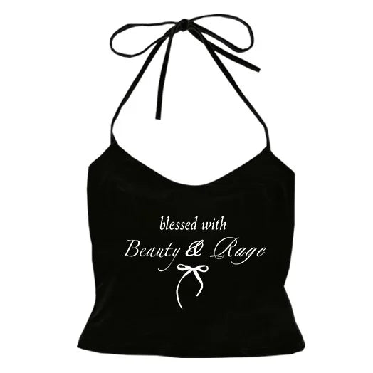 Women Y2k Tank Top Punk Harajuku Letter Print Goth Sexy Crop top Hip Hop Streetwear Sleeveless Top Punk Casual Sling Spice Girls