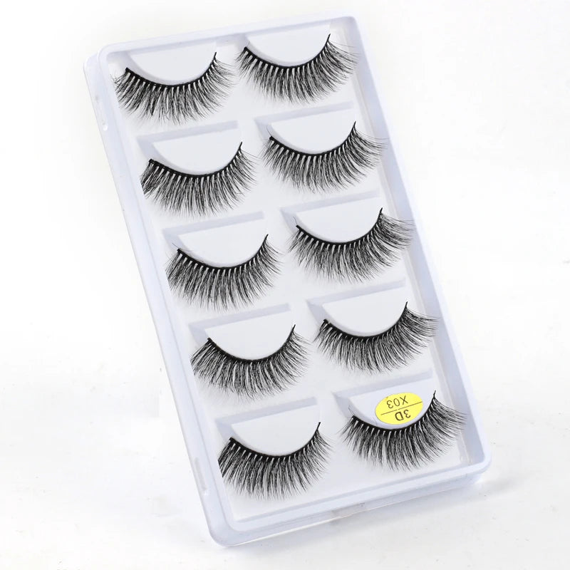 3/5 Pairs Fake Lashes Natural Long False Eyelashes Extension Fluffy 3D Mink Lashes Wispy Strip Eyelashes Makeup Tools maquillaje