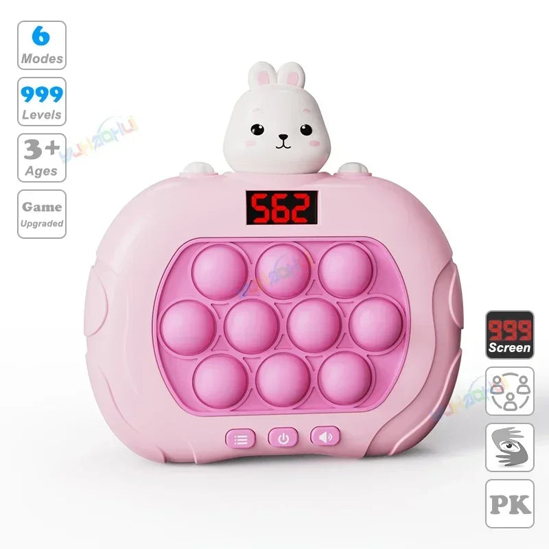 999 Level Electronic Pop Quick Push Bubbles Game Machine Kids Cartoon Fun Squeezing Toys Anti Stress Sensory Bubble Toy Gifts