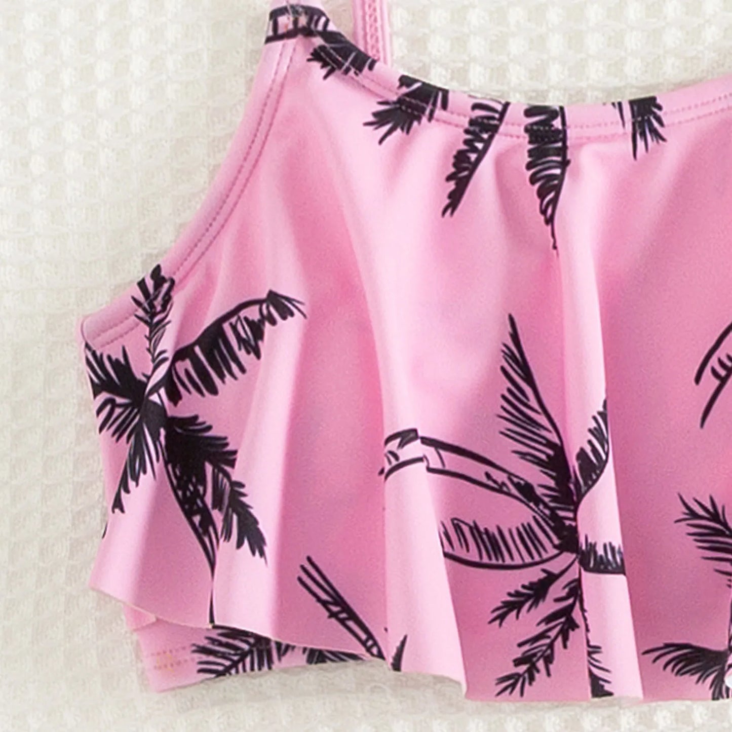 Girls Swimwear Large Kids Girl's Coconut Tree Print 2 Piece Swimsuit Swimwear Bathing Suit Cute Bikini Little Girls Swimsuit
