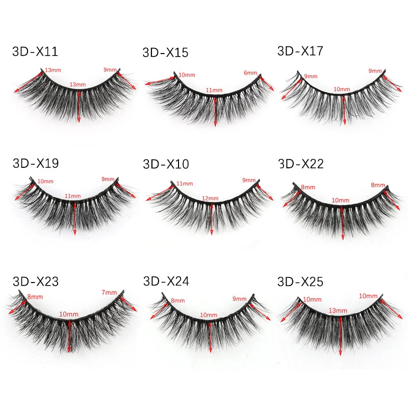 3/5 Pairs Fake Lashes Natural Long False Eyelashes Extension Fluffy 3D Mink Lashes Wispy Strip Eyelashes Makeup Tools maquillaje