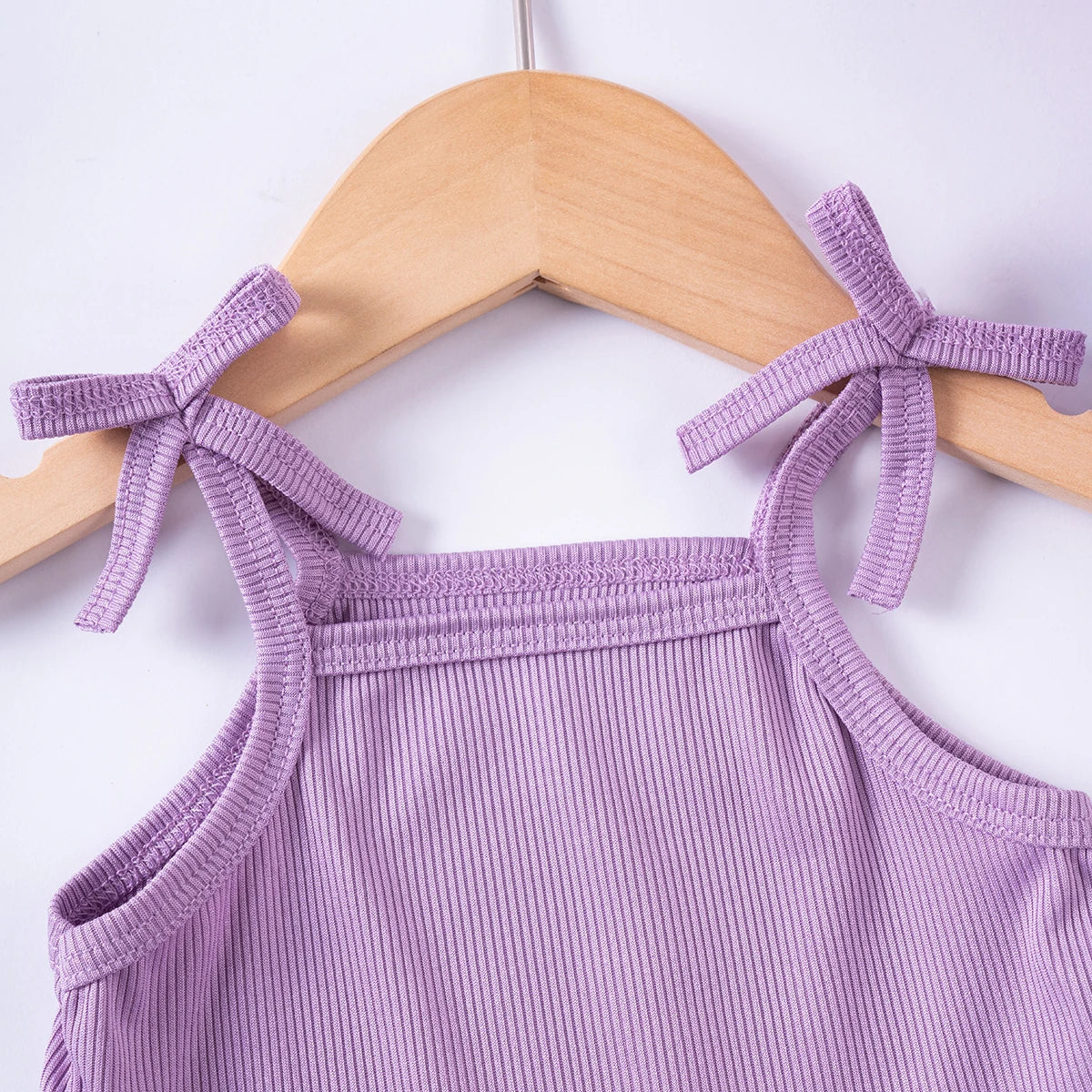 2024 Baby Girls Summer Set Toddler Thin Ruffle Edge Sling+Comfortable Ruffle Edge Shorts 2-piece Set for Outgoing or Party Wear