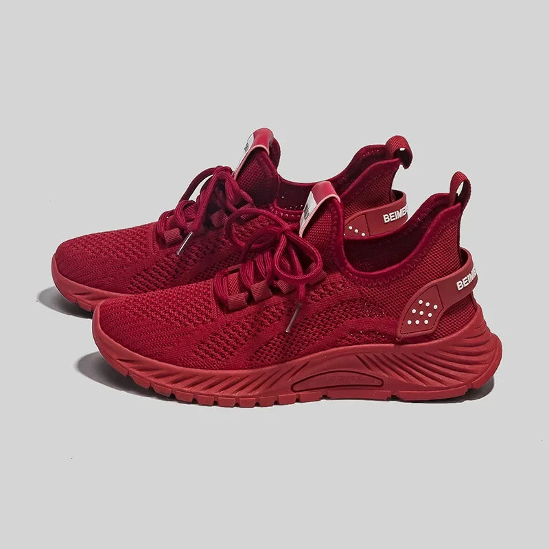 Women Fly Weave Mesh Breathable Sneakers 2023 New Flat Casual All-match White Sport Shoes Female Outdoor Running Shoes