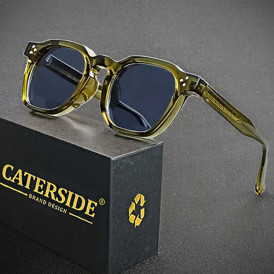 CATERSIDE Retro Square Men Sunglasses Punk Small Frame Personalized Design Sun Glasses Women Travel Party Business Festival Gift