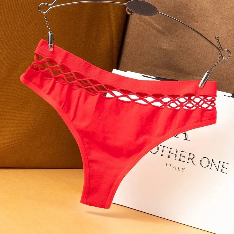 Sexy G-string Thongs Women Panties Hollow Out Slip Femme Breathable Underwear Female Exotic Lingerie Underpants Plus Size S-XXL