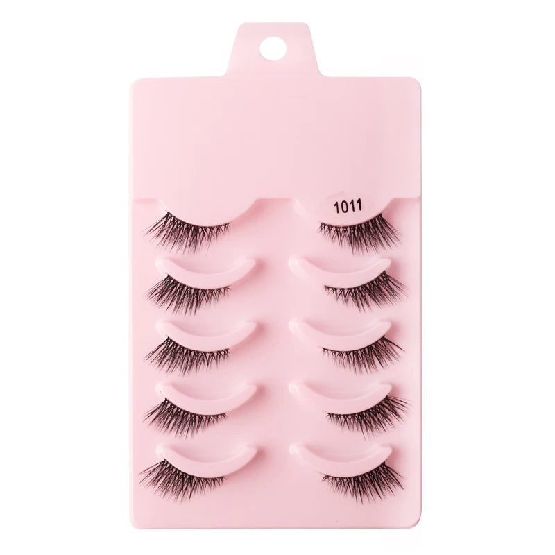 Hot Sale 3/5/6 Pairs 3D Mink Lashes Natural Long Cat Half Eyelashes Wispy Fluffy Manga Lashes Makeup Tools Faux Cils maquillaje