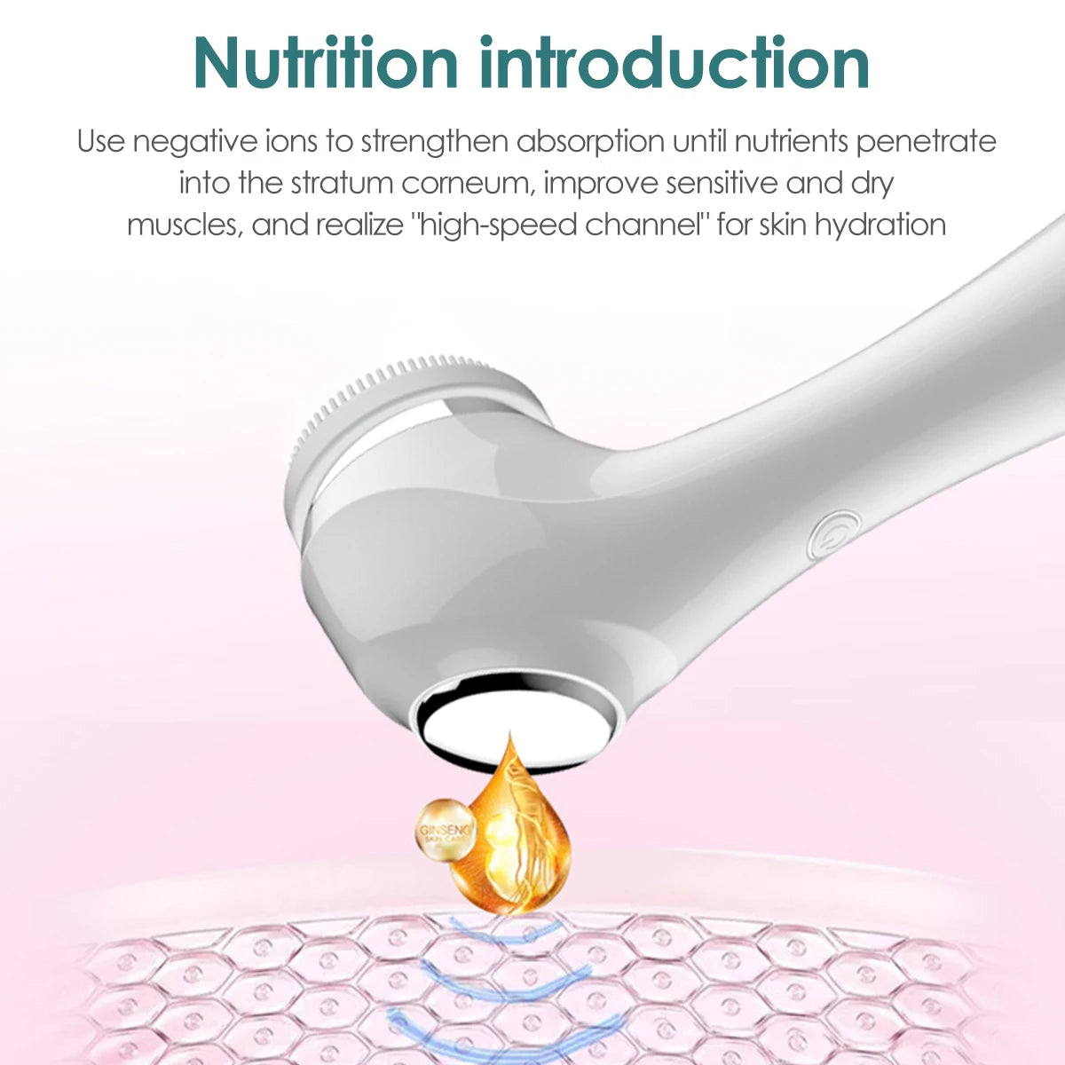 Face Scrubber Sonic Facial Cleansing Brush with 5 Interchangeable Brush Head IPX7 Waterproof Wireless Rechargeable for Massaging