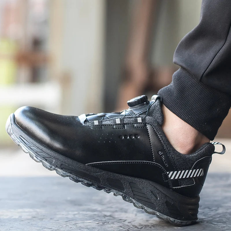 Rotating Button Security Protective Boots Men New Safety Shoes Men Anti-smash Anti-puncture Work Shoes Fashion Men Sport Shoes