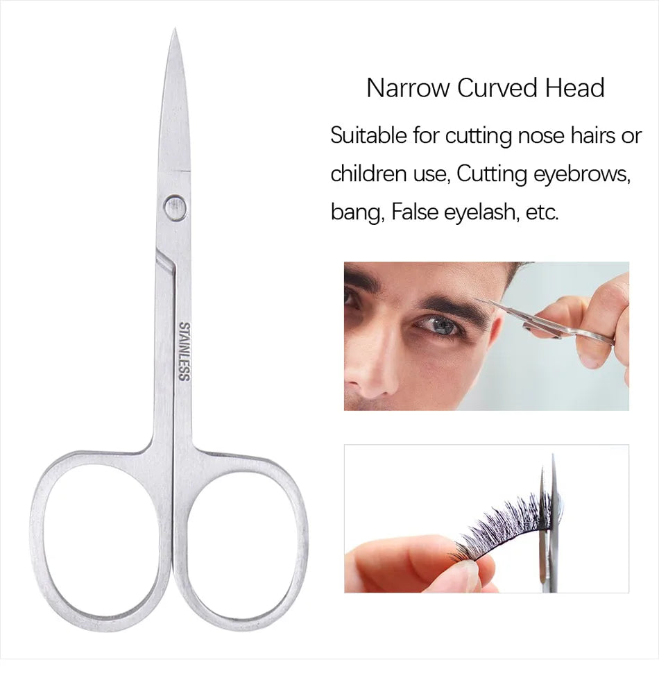 4/6Pcs Eyebrow Hair Removal Tweezers Set Brows Lashes Brows Face Trimming Forceps Scissors With Leather Case Beauty Makeup Tools