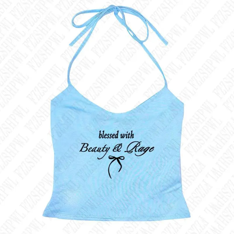 Women Y2k Tank Top Punk Harajuku Letter Print Goth Sexy Crop top Hip Hop Streetwear Sleeveless Top Punk Casual Sling Spice Girls