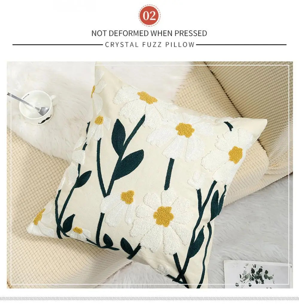 Bohemian Pillow Cover Canvas Towel Embroidered Throw Pillow Case Decor Home Sofa Cojines Cushion Covers Office Supplies 45x45