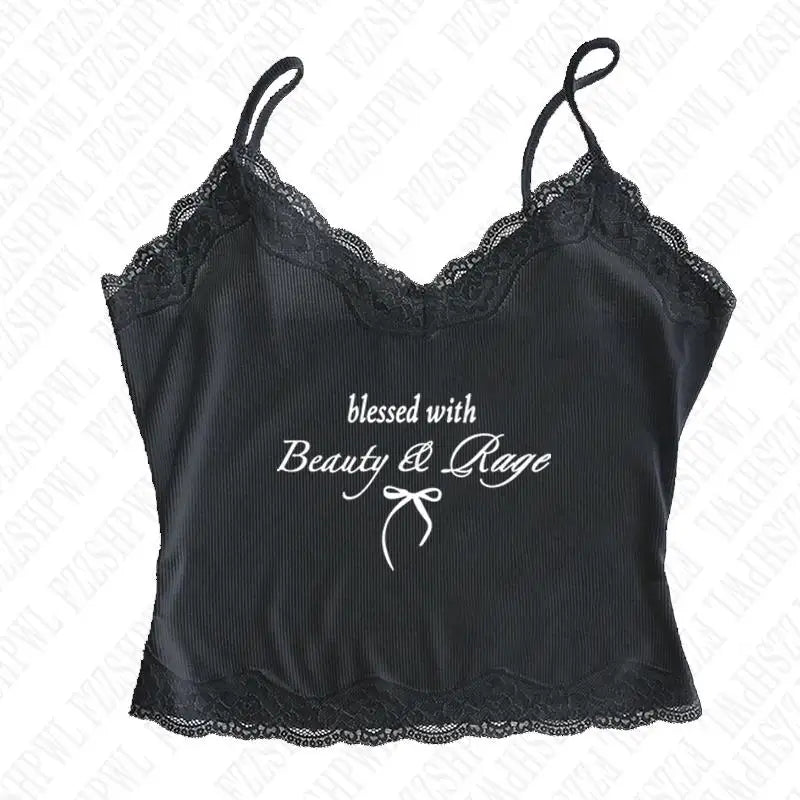 Women Y2k Tank Top Punk Harajuku Letter Print Goth Sexy Crop top Hip Hop Streetwear Sleeveless Top Punk Casual Sling Spice Girls