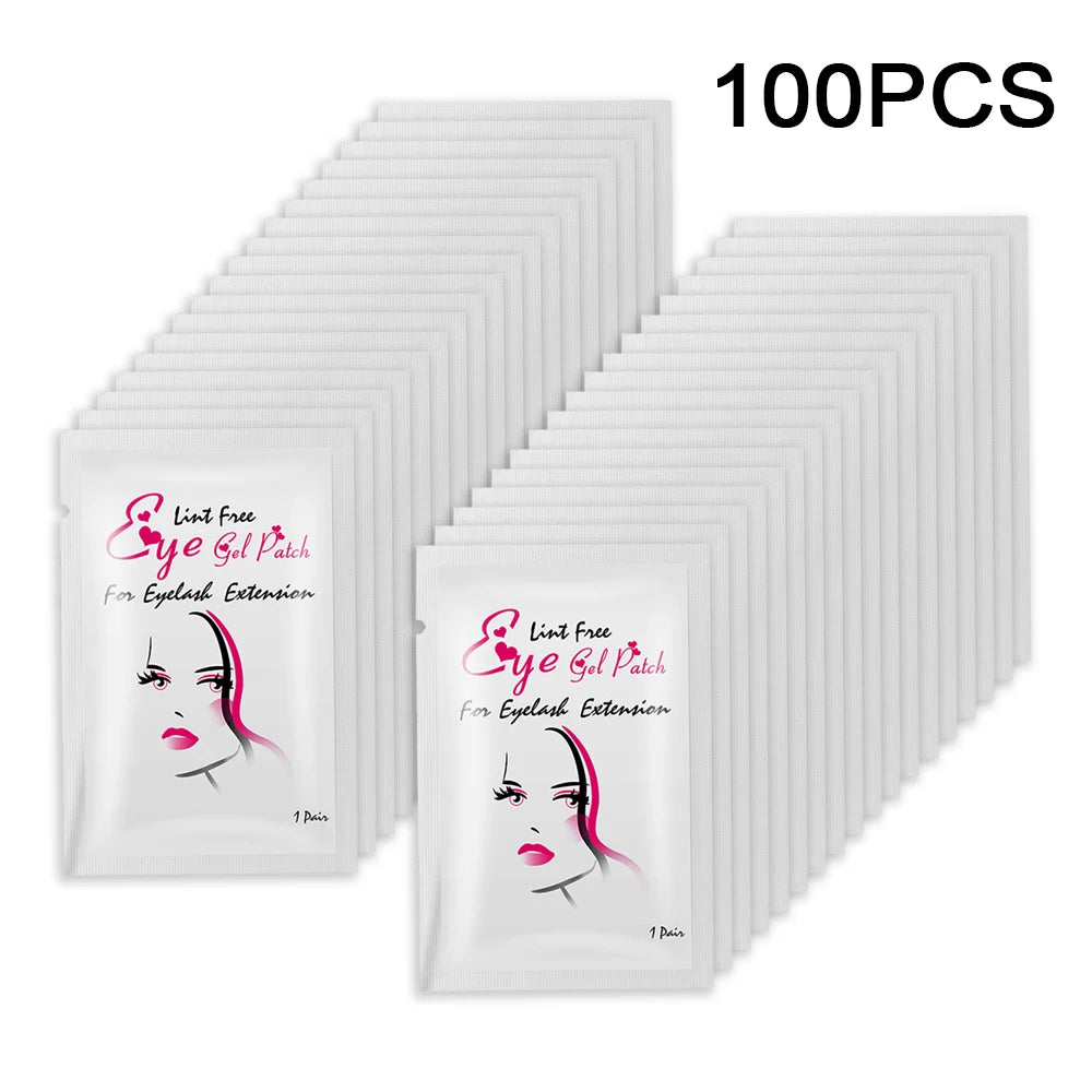 100 pairs Eyelash Pads Grafted Lash Hydrogels Gel Patches Under Eye Pads for Eyelash Extension Tips Sticker Makeup Tools
